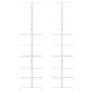 Portavini da Parete per 9 Bottiglie 2 pz Bianco in Ferro cod mxl 47065