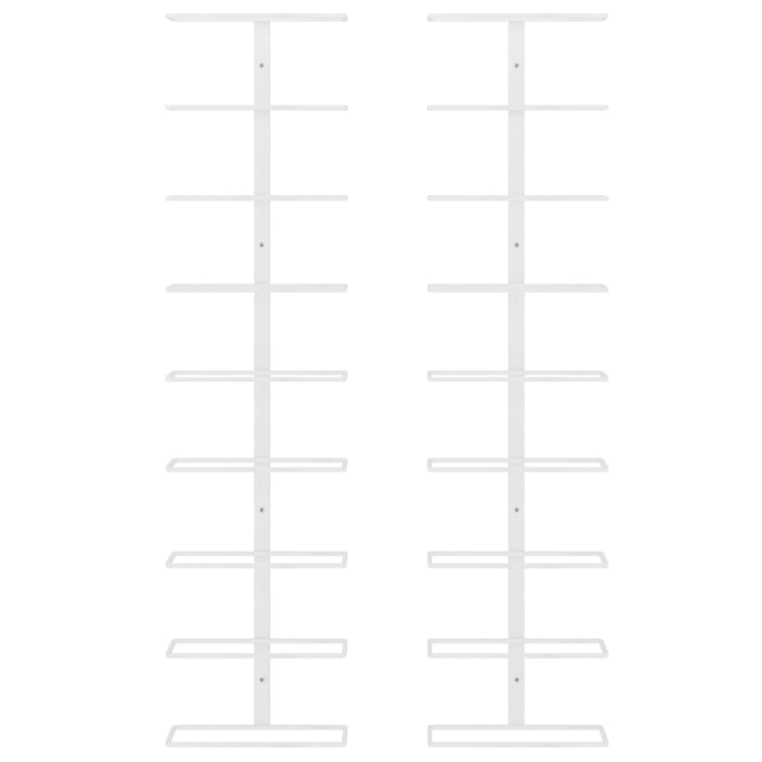 Portavini da Parete per 9 Bottiglie 2 pz Bianco in Ferro cod mxl 47065