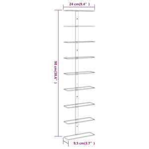 Portavini da Parete per 9 Bottiglie 2 pz Bianco in Ferro cod mxl 47065
