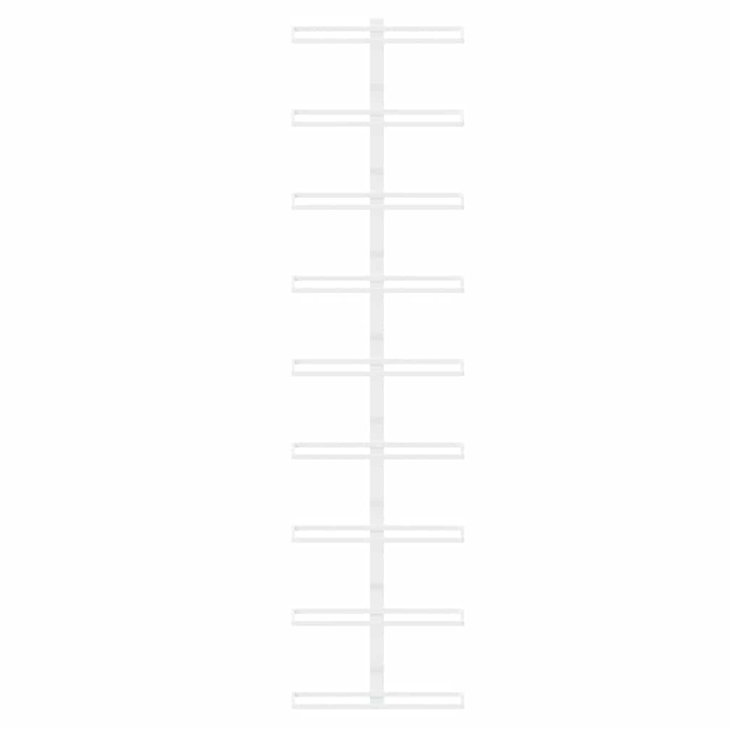 Portavini da Parete per 9 Bottiglie 2 pz Bianco in Ferro 340902