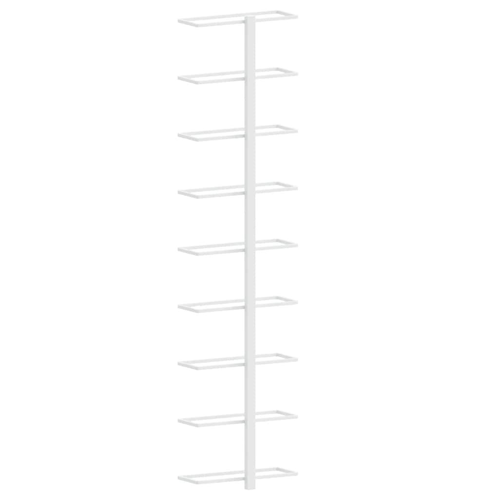 Portavini da Parete per 9 Bottiglie 2 pz Bianco in Ferro 340902