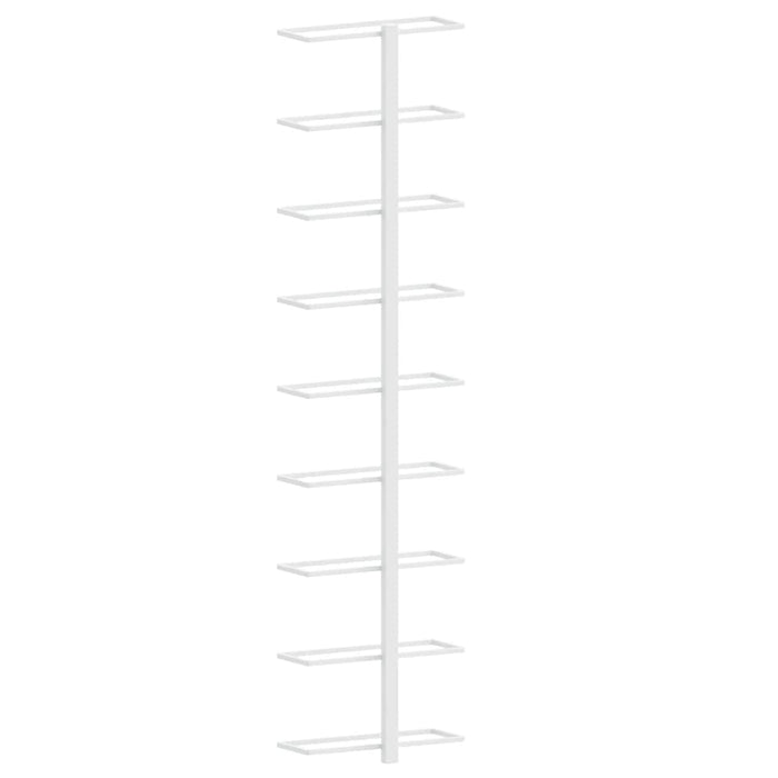 Portavini da Parete per 9 Bottiglie 2 pz Bianco in Ferro 340902