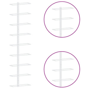 Portavini da Parete per 9 Bottiglie 2 pz Bianco in Ferro 340902