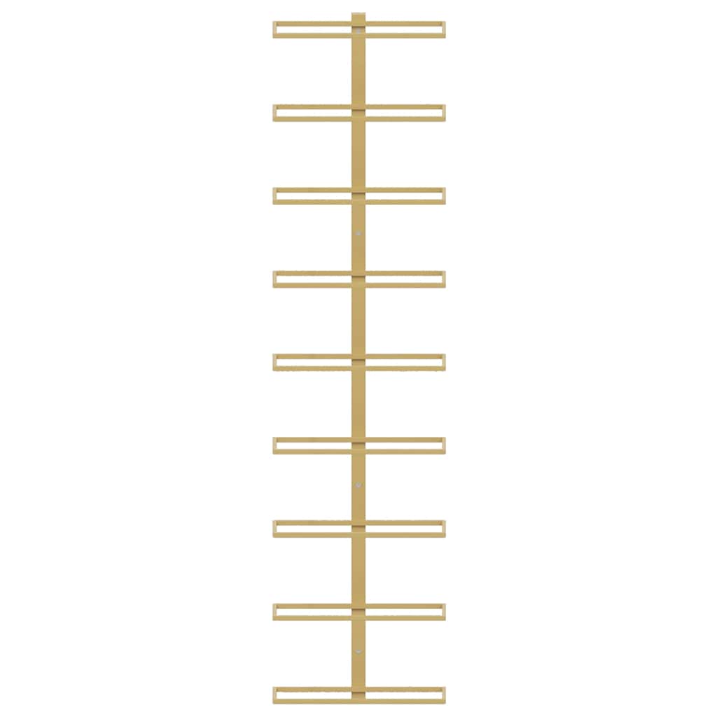 Portavini da Parete per 9 Bottiglie 2 pz Dorato in Ferro 340903