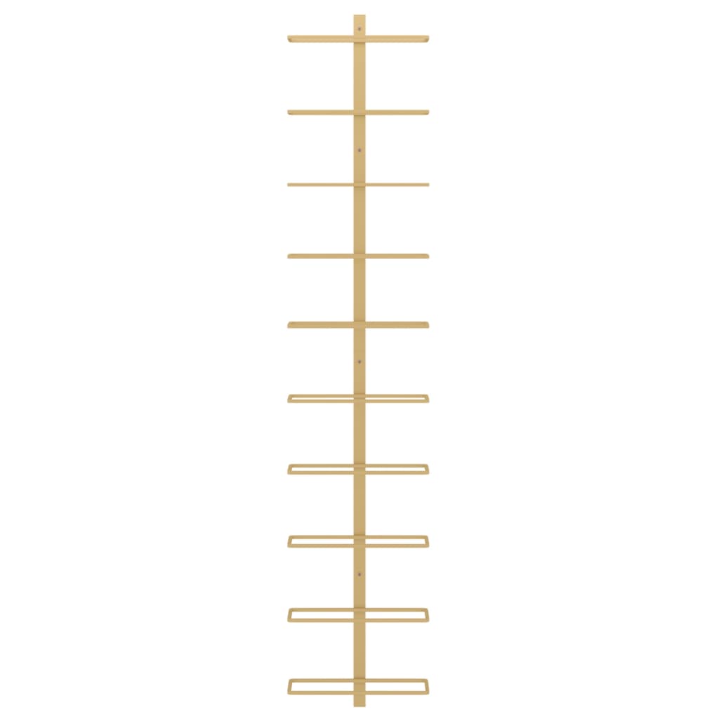 Portavini da Parete per 10 Bottiglie Dorato in Metallo 340905