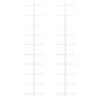 Portavini da Parete per 10 Bottiglie 2 pz Bianco in Metallo cod mxl 49596