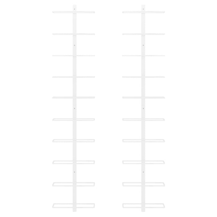 Portavini da Parete per 10 Bottiglie 2 pz Bianco in Metallo cod mxl 49596
