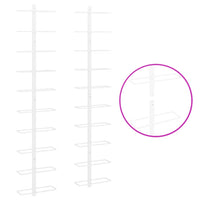 Portavini da Parete per 10 Bottiglie 2 pz Bianco in Metallo cod mxl 49596