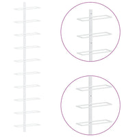 Portavini da Parete per 10 Bottiglie 2 pz Bianco in Metallo 340906