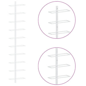 Portavini da Parete per 10 Bottiglie 2 pz Bianco in Metallo 340906