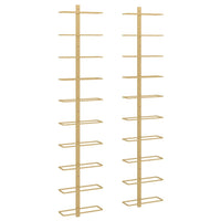 Portavini da Parete per 10 Bottiglie 2 pz Dorato in Metallocod mxl 82236