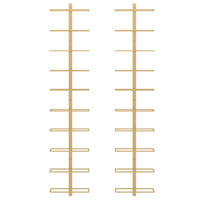 Portavini da Parete per 10 Bottiglie 2 pz Dorato in Metallo 340907