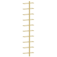 Portavini da Parete per 10 Bottiglie 2 pz Dorato in Metallo 340907