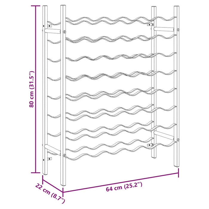 Portabottiglie per 48 Bottiglie Metallo Oro 340909