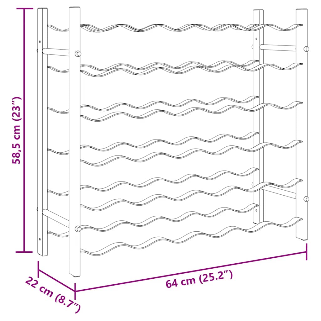 Portabottiglie per 36 Bottiglie Metallo Oro 340911