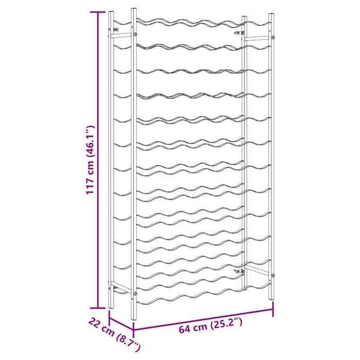 Portabottiglie per 72 Bottiglie Metallo Bianco 340912