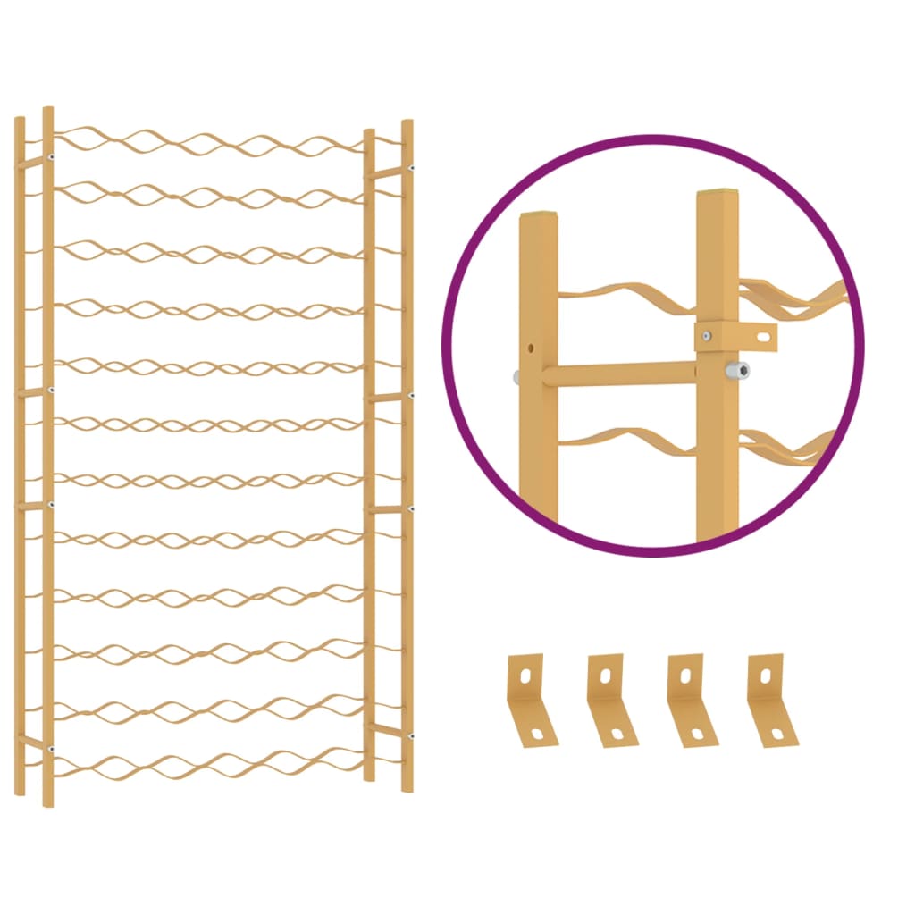 Portabottiglie per 72 Bottiglie Metallo Oro 340913