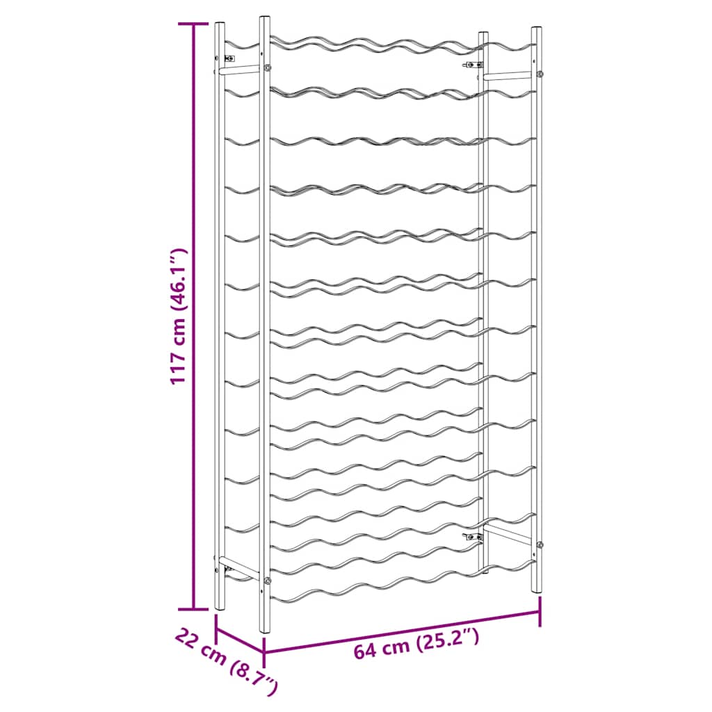 Portabottiglie per 72 Bottiglie Metallo Oro 340913