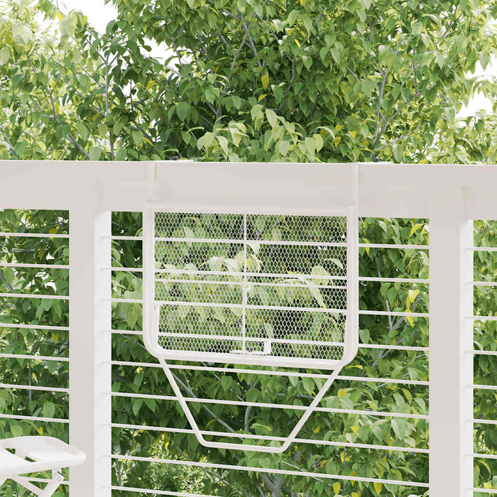 Tavolo da Balcone Bianco 60x40 cm in Acciaio 340916