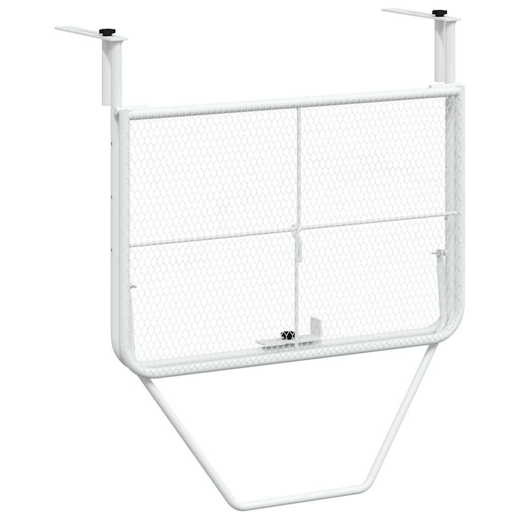 Tavolo da Balcone Bianco 60x40 cm in Acciaio 340916