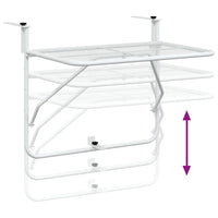 Tavolo da Balcone Bianco 60x40 cm in Acciaio 340916