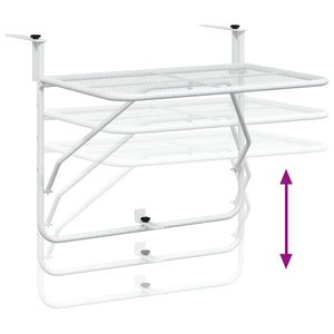 Tavolo da Balcone Bianco 60x40 cm in Acciaio 340916