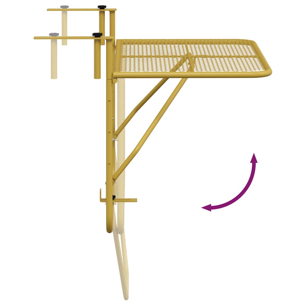 Tavolo da Balcone Oro 60x40 cm in Acciaio 340917