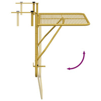 Tavolo da Balcone Oro 60x40 cm in Acciaio 340917