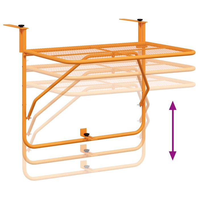 Tavolo da Balcone Giallo 60x40 cm in Acciaio 340920