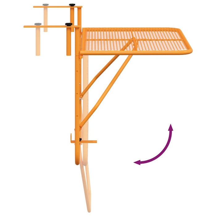 Tavolo da Balcone Giallo 60x40 cm in Acciaio 340920