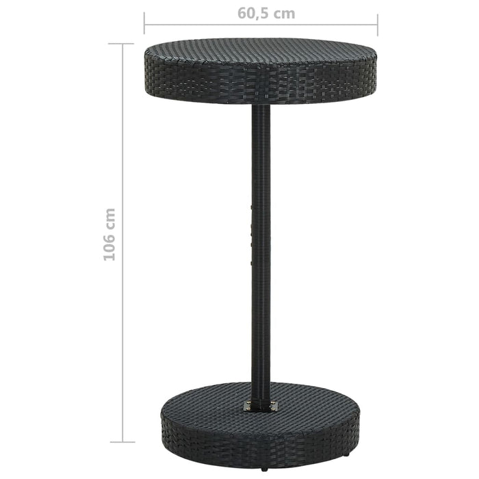Set Bar da Giardino 3 pz con Cuscini Polyrattan Nero 3094772