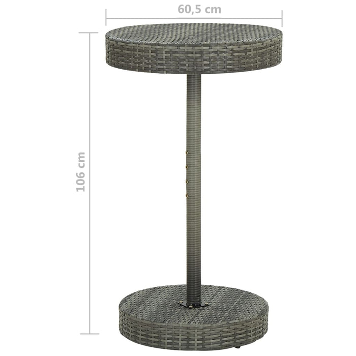 Set Bar da Giardino 3 pz con Cuscini in Polyrattan Grigio 3094773