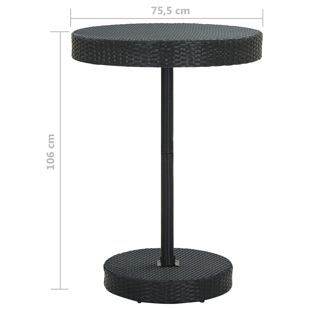 Set Bar da Giardino 5 pz con Cuscini Polyrattan Nero cod mxl 34891