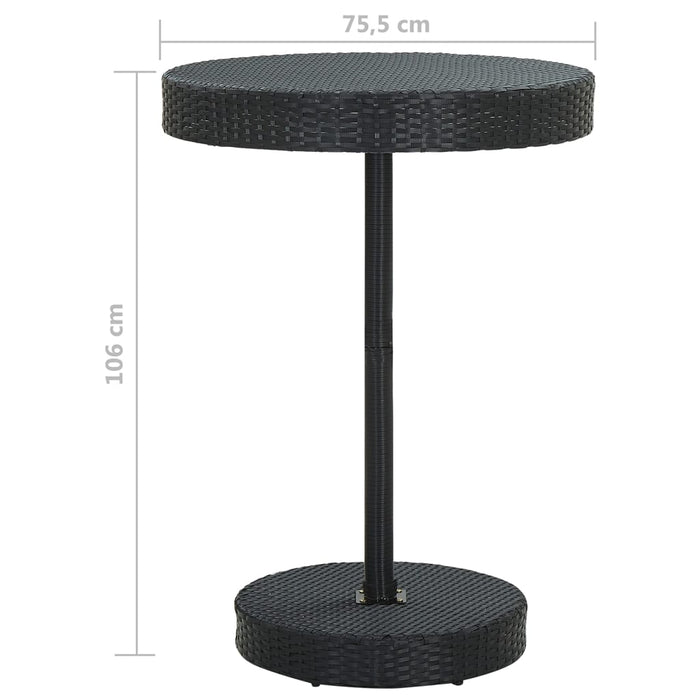 Set Bar da Giardino 5 pz con Cuscini Polyrattan Nero 3094775