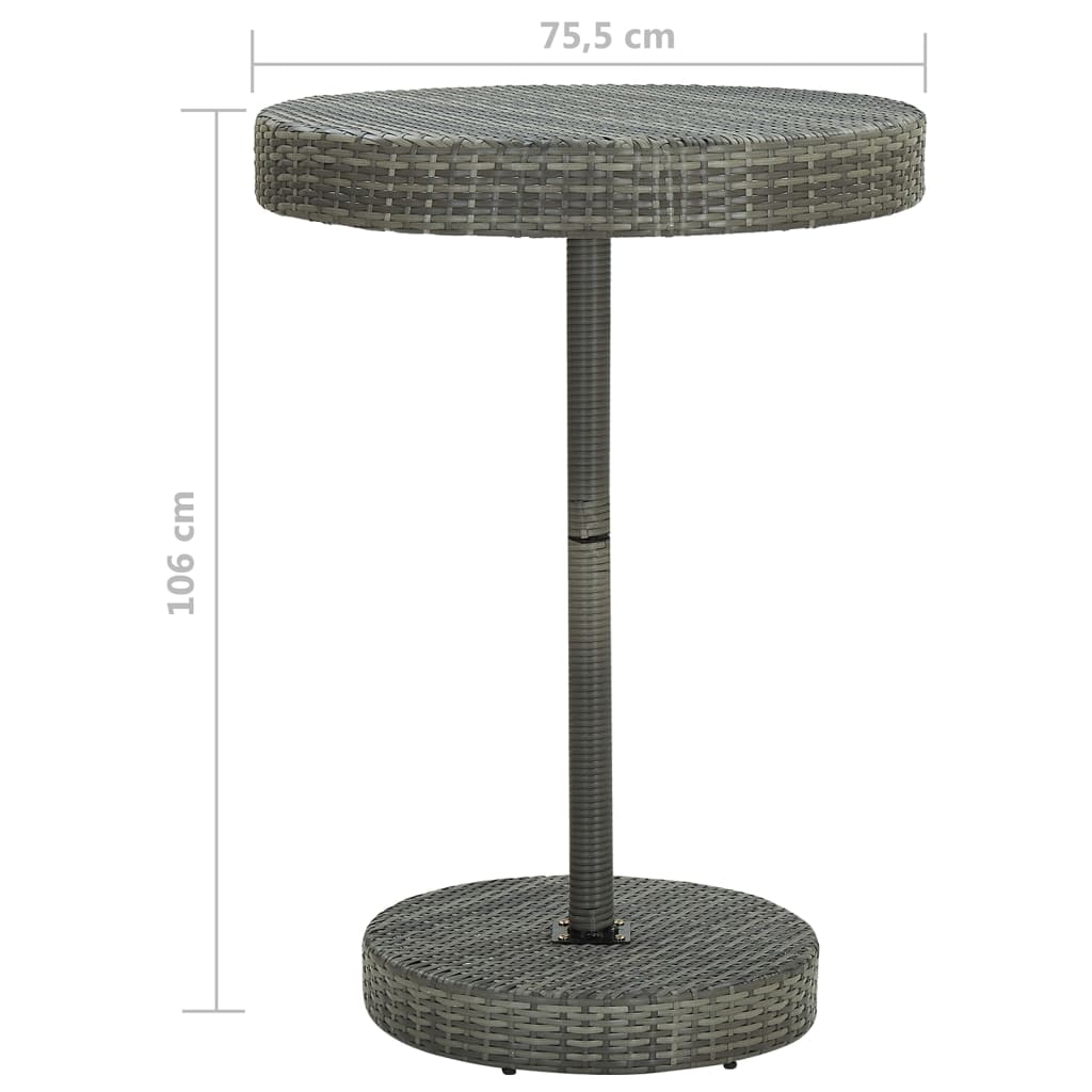 Set da Bar da Giardino 5 pz con Cuscini in Polyrattan Grigio cod mxl 35221