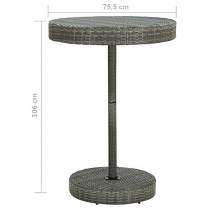 Set da Bar da Giardino 5 pz con Cuscini in Polyrattan Grigio 3094776