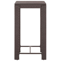 Set Bar da Giardino 3 pz con Cuscini Polyrattan Marrone cod mxl 43621