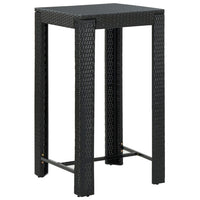 Set Bar da Giardino 3 pz con Cuscini Polyrattan Nero 3094778