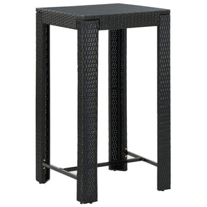 Set Bar da Giardino 3 pz con Cuscini Polyrattan Nero 3094778