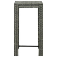 Set Bar da Giardino 3 pz con Cuscini in Polyrattan Grigio 3094779