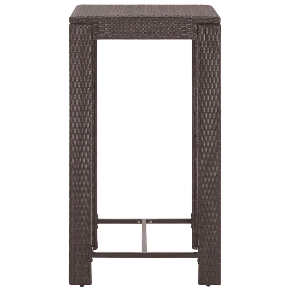 Set bar da giardino 5 pezzi e cuscini in resina intrecciata marrone 02_0013349