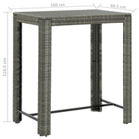 Set da Bar da Giardino 5 pz con Cuscini in Polyrattan Grigio 3094785