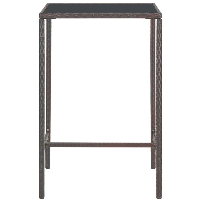 Set Bar da Giardino 3 pz con Cuscini in Polyrattan Marrone 3094786