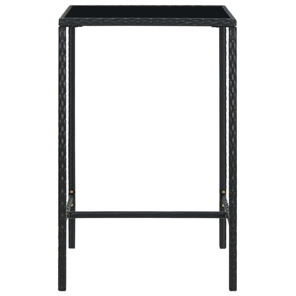 Set Bar da Giardino 3 pz con Cuscini Polyrattan Nero 3094787