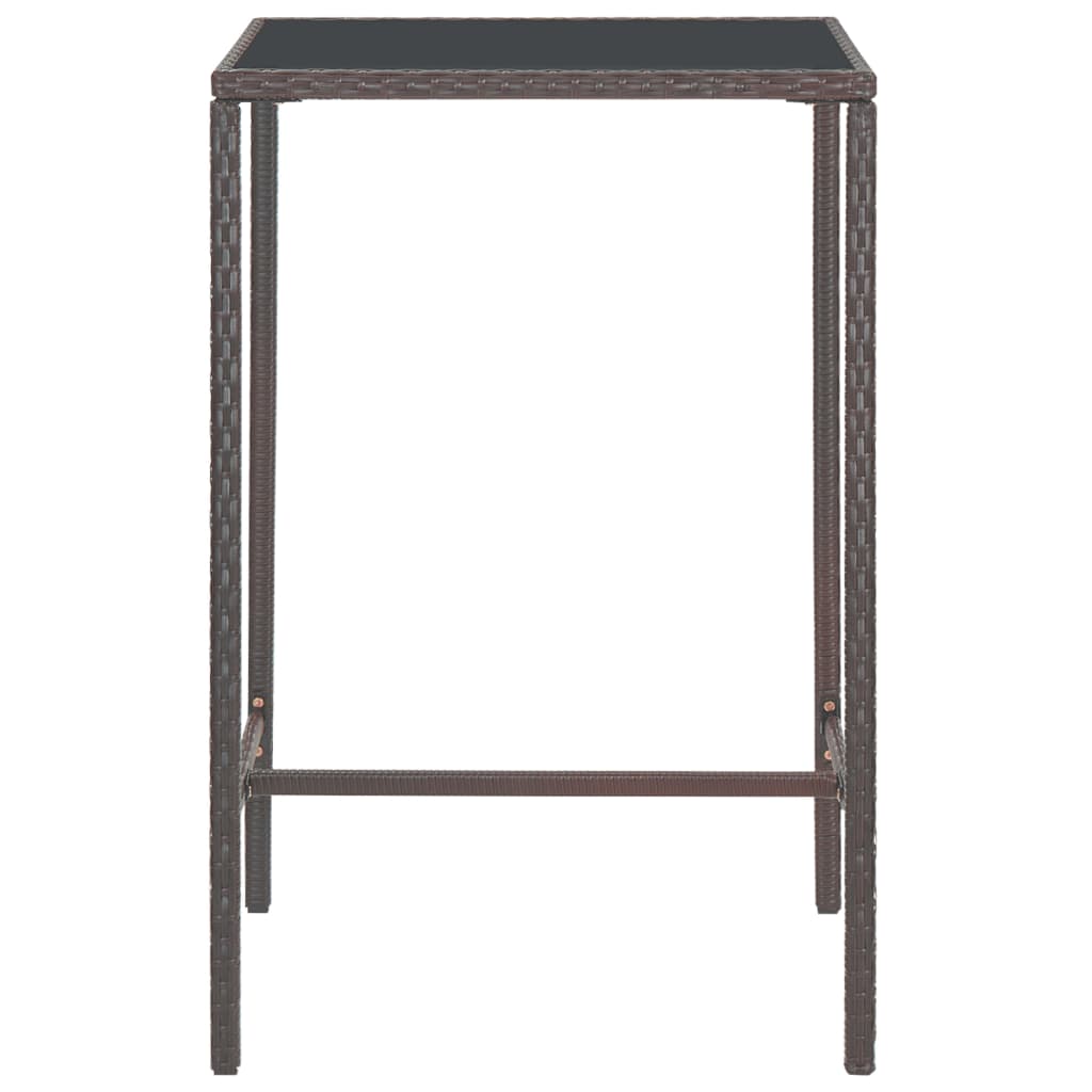 Set da Bar da Giardino 5 pz con Cuscini in Polyrattan Marrone 3094789