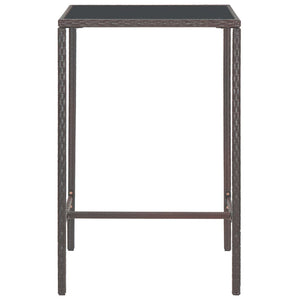 Set da Bar da Giardino 5 pz con Cuscini in Polyrattan Marrone 3094789