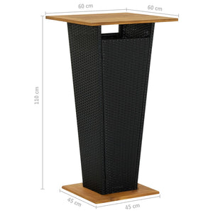 Set Bar da Giardino 3 pz con Cuscini Polyrattan Nero 3094798