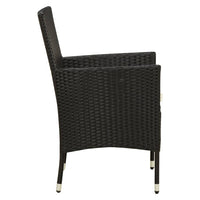 Set da Pranzo da Giardino 9 pz con Cuscini in Polyrattan Nero 3094847