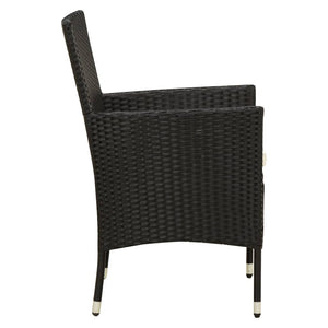 Set da Pranzo da Giardino 9 pz con Cuscini in Polyrattan Nero 3094847