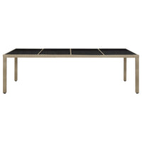 Set da Pranzo da Giardino 9 pz con Cuscini in Polyrattan Beige 3094907